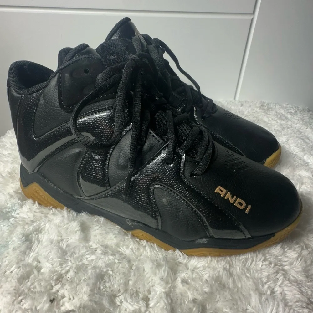 AND1 Black and Gold High-Top Sneakers